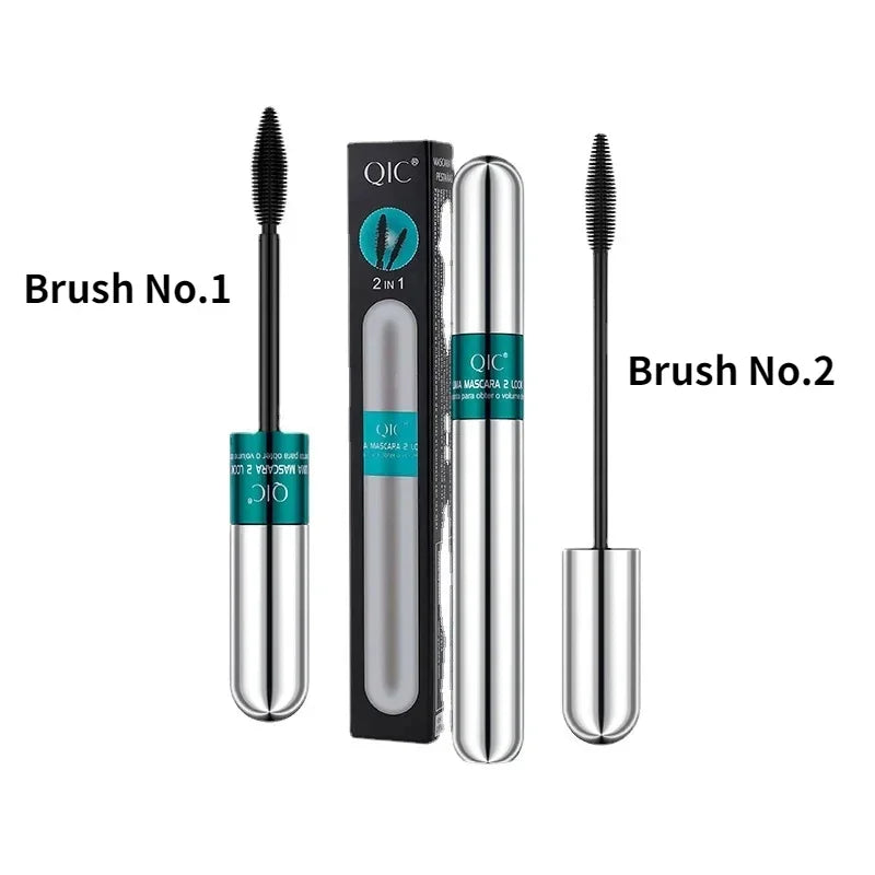 Transform Your Lashes with QIC Double Effect 4D Waterproof Mascara - Long Curling & Thickening Formula with Dual Brush Heads