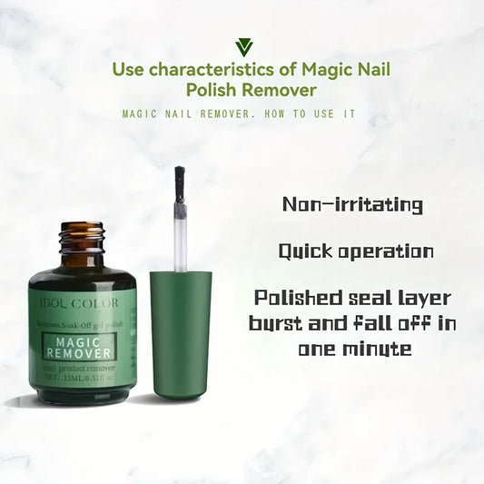 Effortless Gel Nail Polish Removal - Fast-Acting 0.51Fl.Oz (15Ml) Formula for Quick Results in Just 2-3 Minutes!
