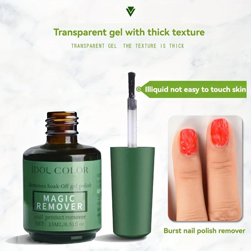 Effortless Gel Nail Polish Removal - Fast-Acting 0.51Fl.Oz (15Ml) Formula for Quick Results in Just 2-3 Minutes!