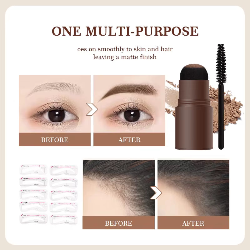 Achieve Perfect Brows Effortlessly with the PTWOP One Step Eyebrow Stamp Shaping Kit – Waterproof Makeup Stencil & Brush Set!
