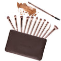 Elevate Your Eye Makeup Game with the 12-Piece Professional Brush Set in Elegant Champagne Gold