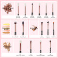 Elevate Your Eye Makeup Game with the 15-Piece Professional Makeup Brushes Set - Luxurious Wood Handles & Ultra-Soft Bristles in Pearl Black/Rose Gold
