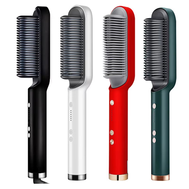 Transform Your Hair with the 2-in-1 Ceramic Hot Comb: Fast Heating Straightener and Brush for Effortless Styling