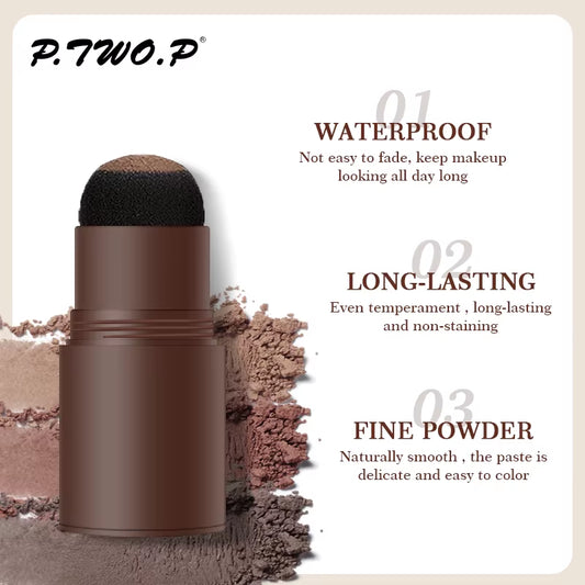 Achieve Perfect Brows Effortlessly with the PTWOP One Step Eyebrow Stamp Shaping Kit – Waterproof Makeup Stencil & Brush Set!