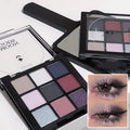 Unleash Your Inner Artist with the 9-Color Dark Punk Smoked Eyeshadow Palette – Vibrant Black, Purple, and Earthy Hues for Stunning Makeup Looks!