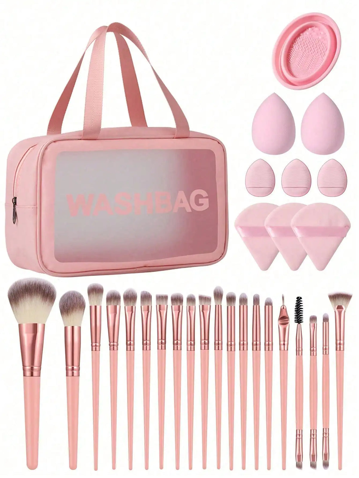 MAANGE 13/14/16/17/20/22pcs Professional Soft Hair Aluminum Tube Makeup Brush Set, Including Foundation Brush, Eyeshadow Brush, Eyebrow Brush, Blending Brush, Highlighter Brush, Concealer Brush, Suitable For Powder, Liquid, C