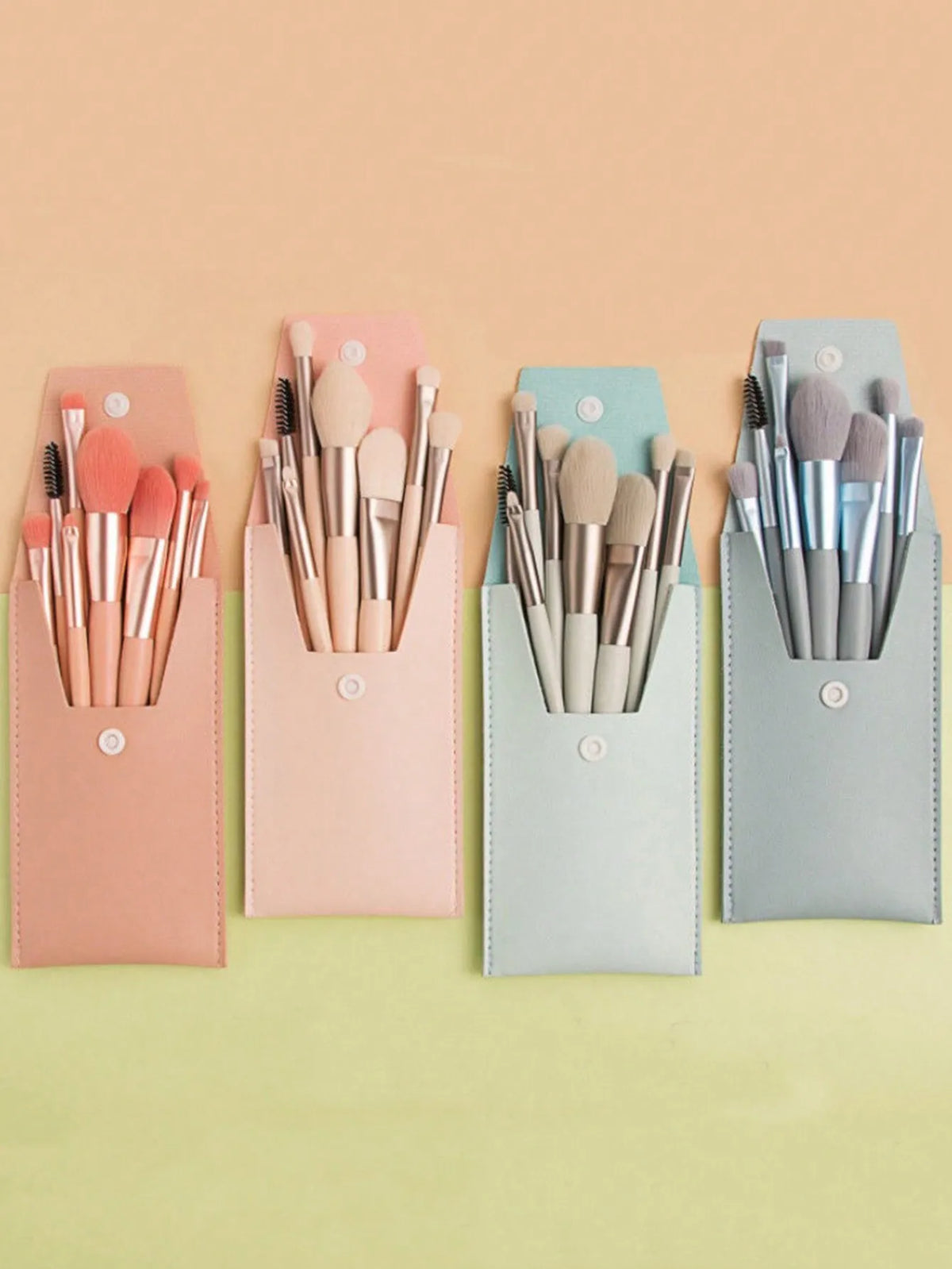 8pcs Makeup Brush Set With Portable Storage Case, Professional Blush, Highlighter, Eyeshadow, Foundation, Concealer, Eyebrow Brushes, Suitable For Beginners, Random Color