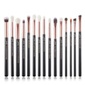 Elevate Your Eye Makeup Game with the 15-Piece Professional Makeup Brushes Set - Luxurious Wood Handles & Ultra-Soft Bristles in Pearl Black/Rose Gold