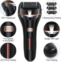 Revitalize Your Feet with the Electric Foot File Callus Remover - Rechargeable Pedicure Kit with 3 Roller Heads and 2 Speed Settings for Smooth, Soft Skin