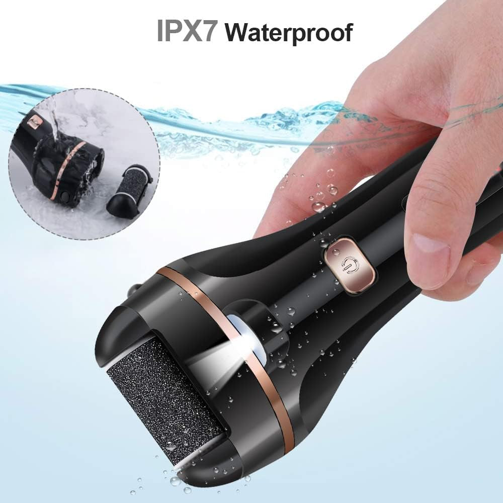 Revitalize Your Feet with the Electric Foot File Callus Remover - Rechargeable Pedicure Kit with 3 Roller Heads and 2 Speed Settings for Smooth, Soft Skin