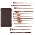 Elevate Your Eye Makeup Game with the 12-Piece Professional Brush Set in Elegant Champagne Gold